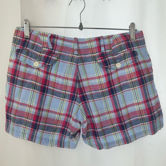 VINTAGE Y2K RALPH LAUREN linen Plaid Shorts - Picture 2 of 4